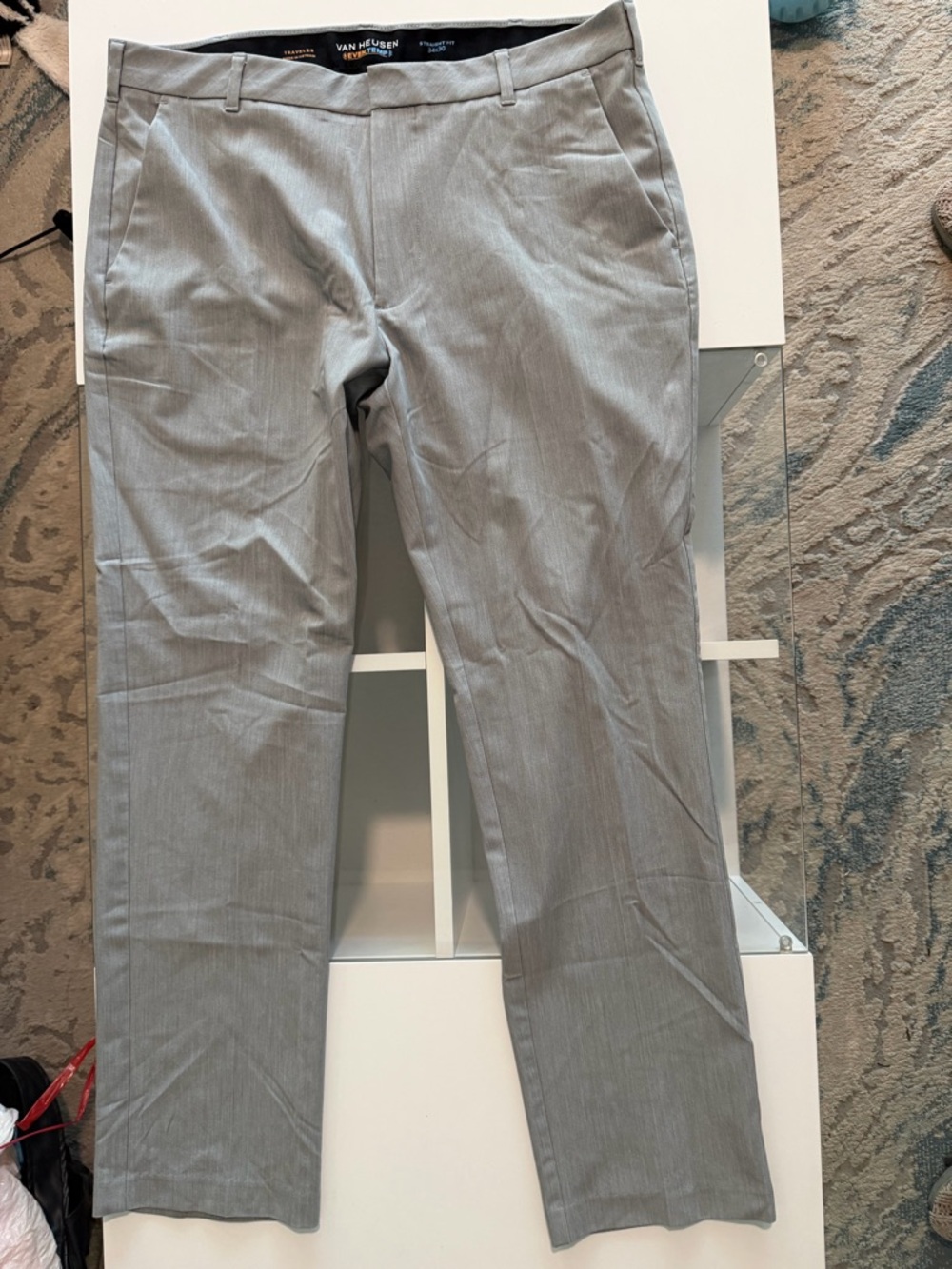 Van Heusen Men’s Light Gray Dress Pants - Flat Front